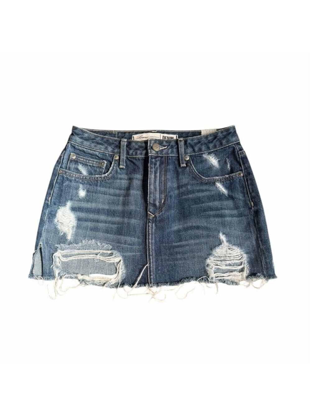 Lovers & Friends Denim Alex Distressed Blue Denim Toledo Womenโs 100% Cotton 24